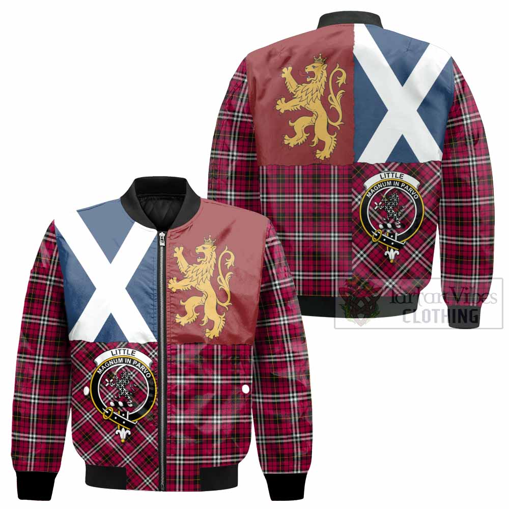 Little Crest Tartan Bomber Jacket with Lion Rampant Saltire Style