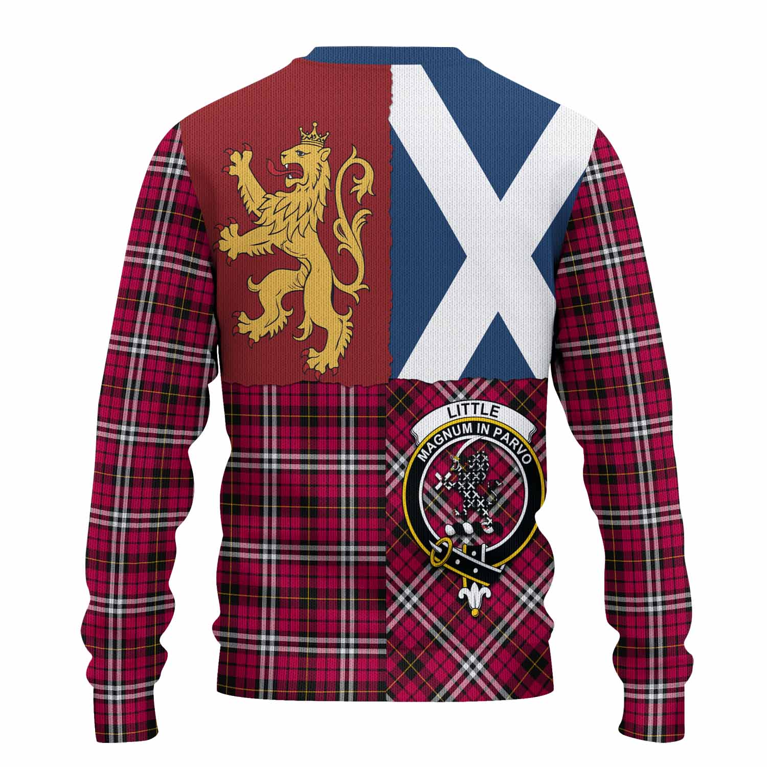 Little Crest Tartan Knitted Sweater with Lion Rampant Saltire Style