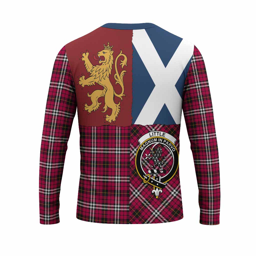 Little Crest Tartan Long Sleeve T-Shirt with Lion Rampant Saltire Style