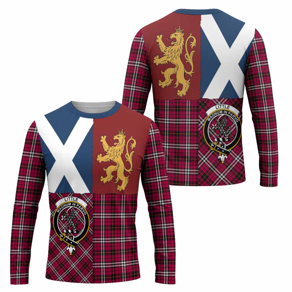 Little Crest Tartan Long Sleeve T-Shirt with Lion Rampant Saltire Style
