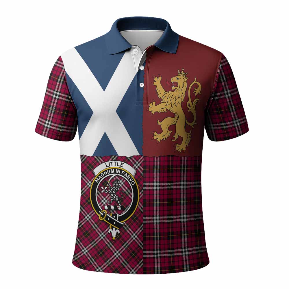 Little Crest Tartan Polo Shirt with Lion Rampant Saltire Style