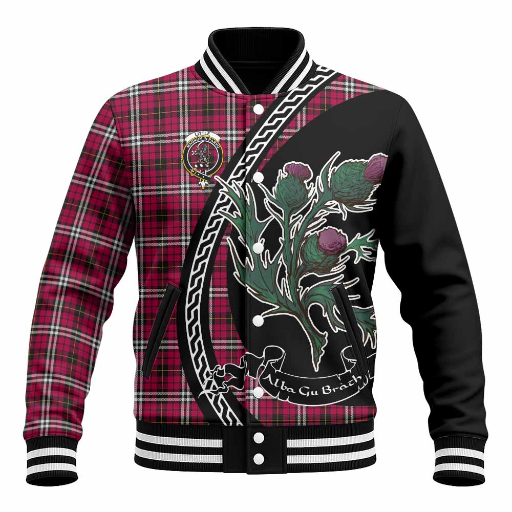 Little Family Crest Tartan Baseball Jacket Alba Thistle Inspired - Tartan Vibes Clothing