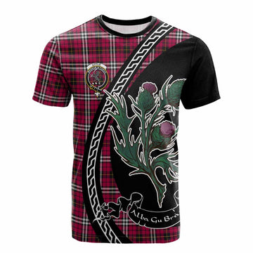 Little Family Crest Tartan Cotton T-shirt Alba Thistle Inspired - Tartan Vibes Clothing