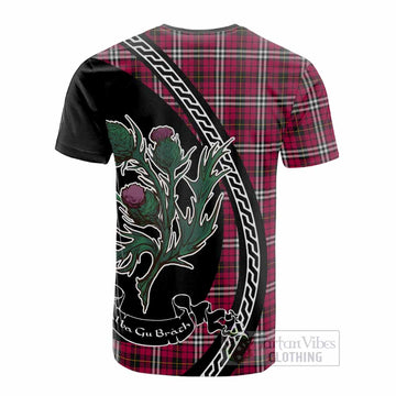 Little Family Crest Tartan Cotton T-shirt Alba Thistle Inspired - Tartan Vibes Clothing