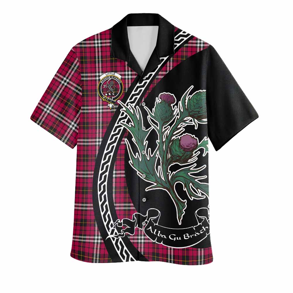 Little Family Crest Tartan Hawaiian Shirt Alba Thistle Inspired - Tartan Vibes Clothing