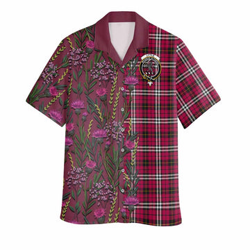 Little Family Crest Tartan Hawaiian Shirt Scottish Thistle Flower Pattern Half Style