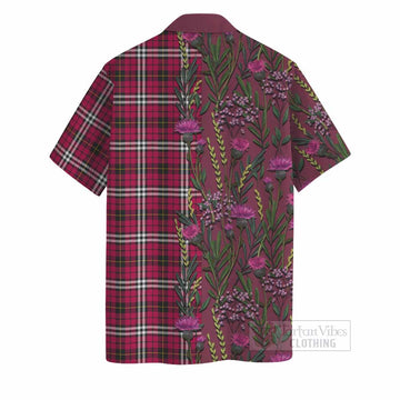 Little Family Crest Tartan Hawaiian Shirt Scottish Thistle Flower Pattern Half Style