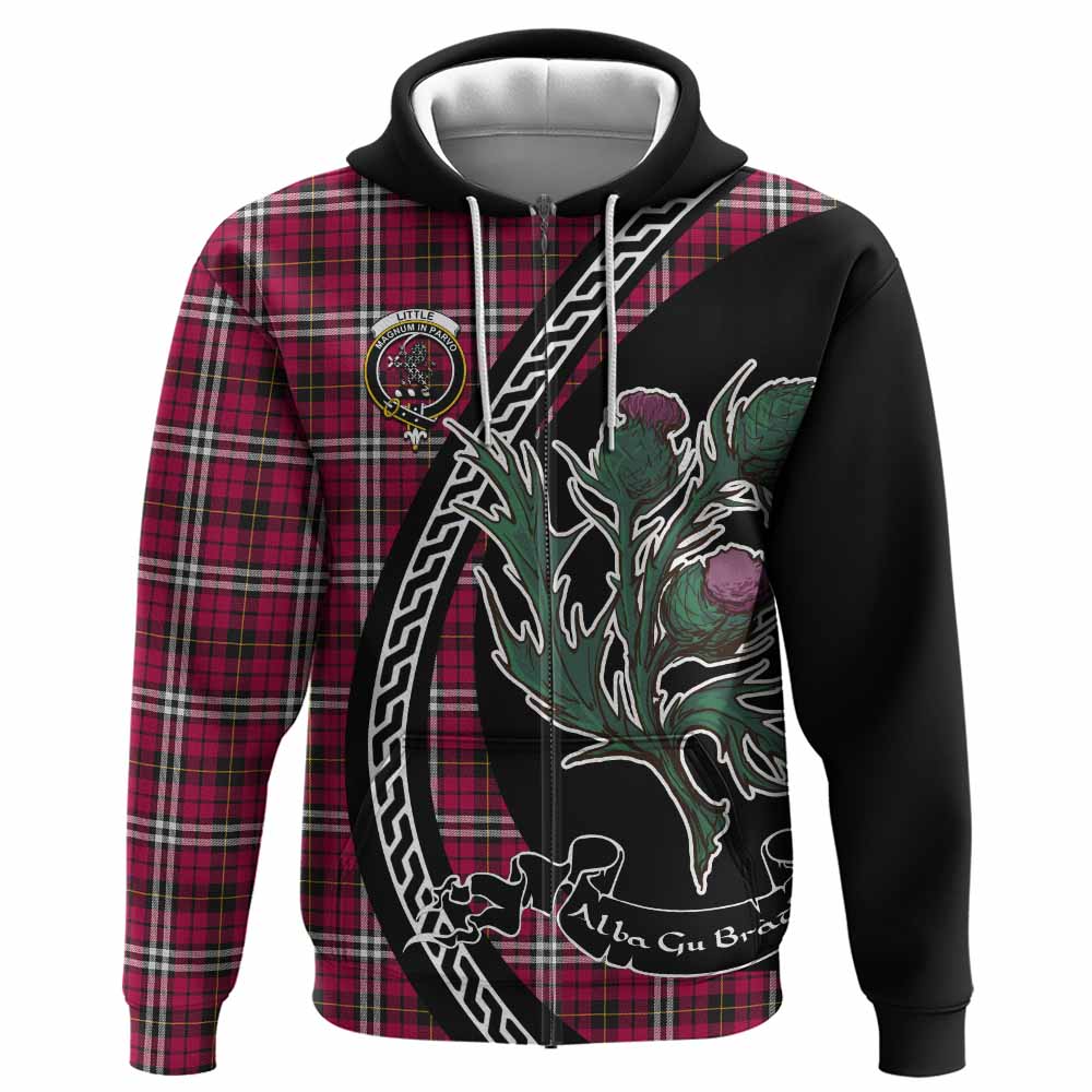 Little Family Crest Tartan Hoodie Alba Thistle Inspired - Tartan Vibes Clothing