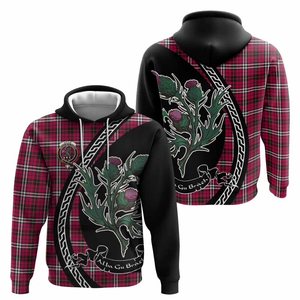 Little Family Crest Tartan Hoodie Alba Thistle Inspired - Tartan Vibes Clothing