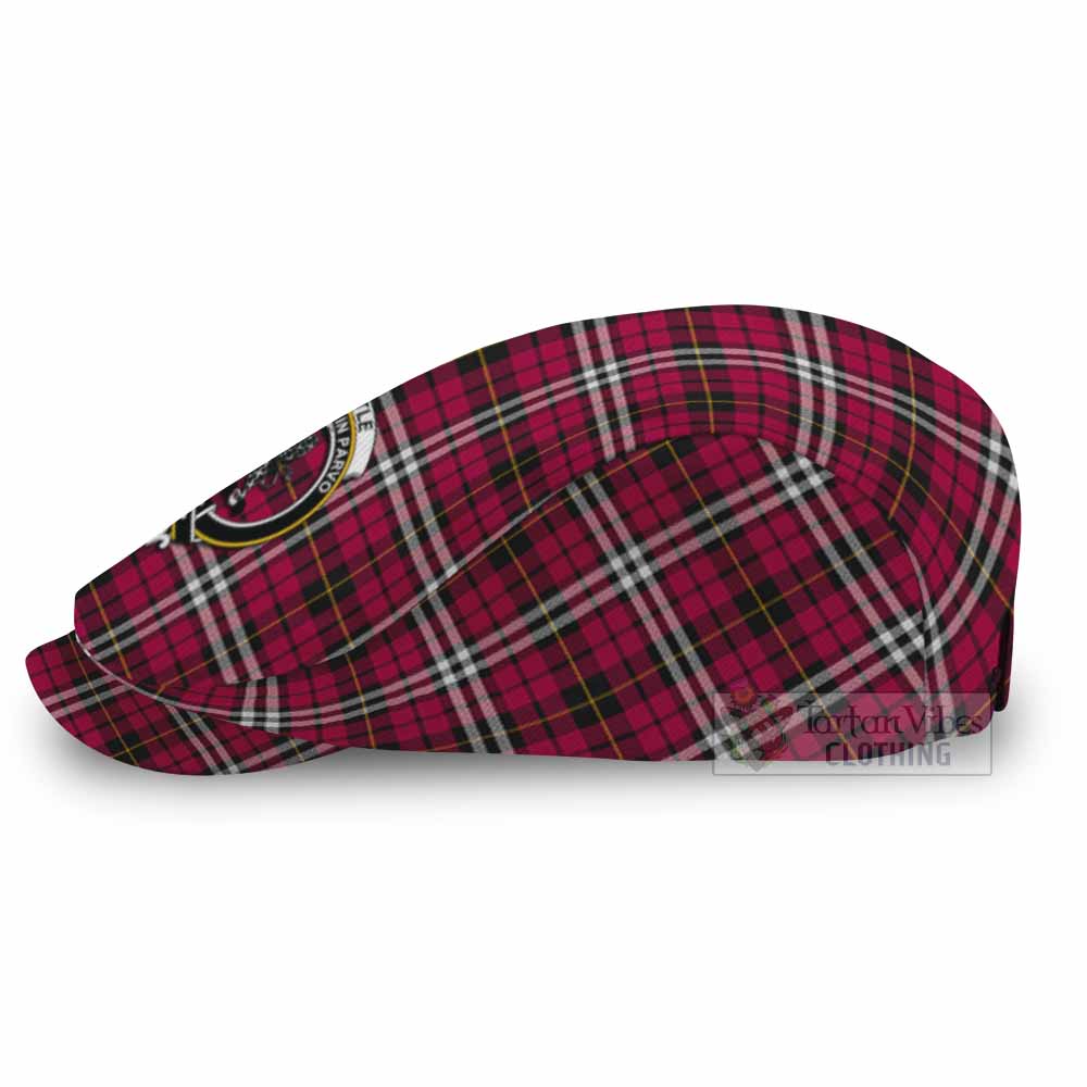 Little Family Crest Tartan Jeff Cap, Tartan Flat Cap