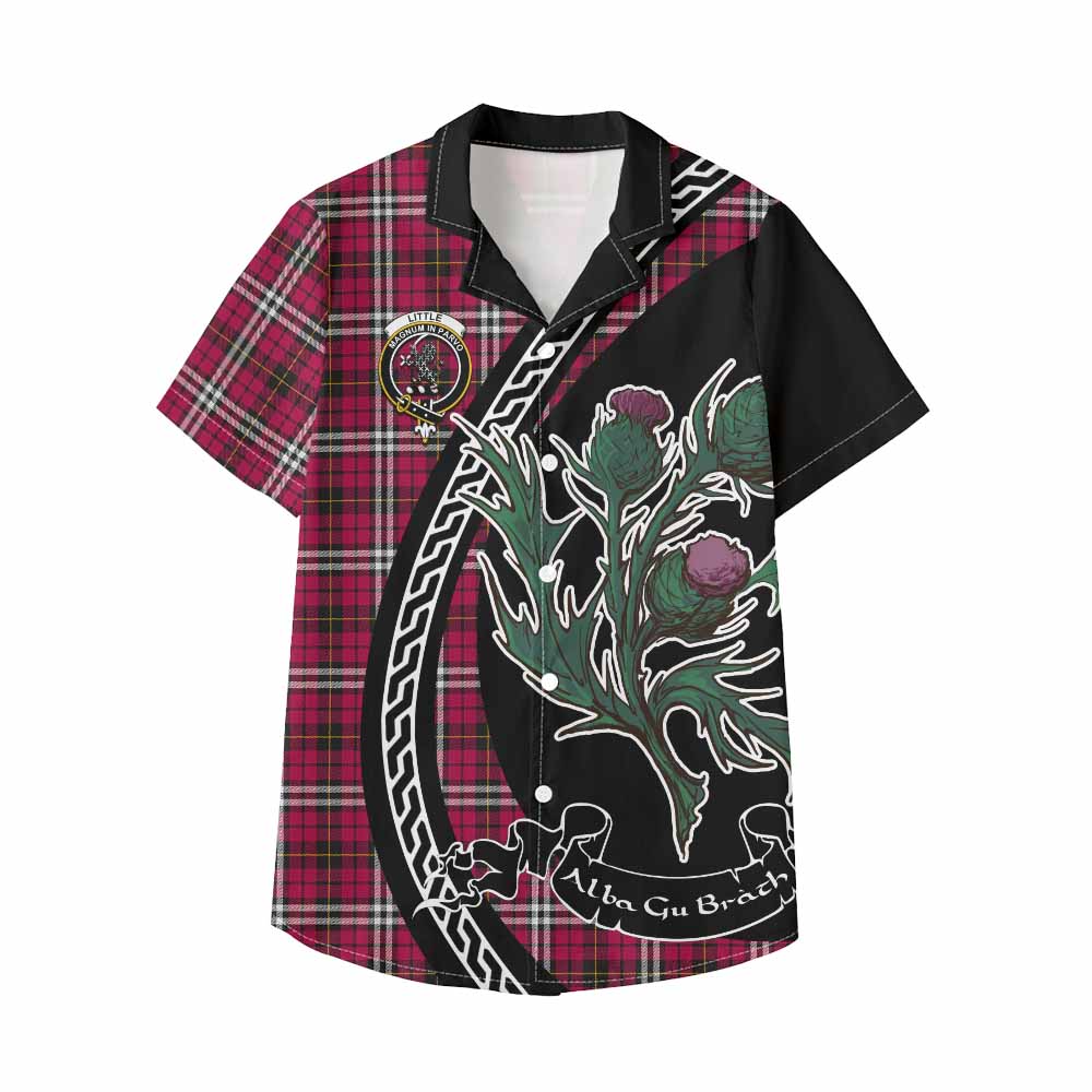 Little Family Crest Tartan Kid Hawaiian Shirt Alba Thistle Inspired - Tartan Vibes Clothing