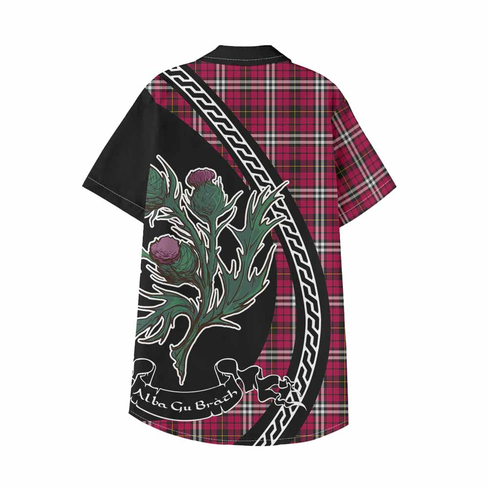 Little Family Crest Tartan Kid Hawaiian Shirt Alba Thistle Inspired - Tartan Vibes Clothing
