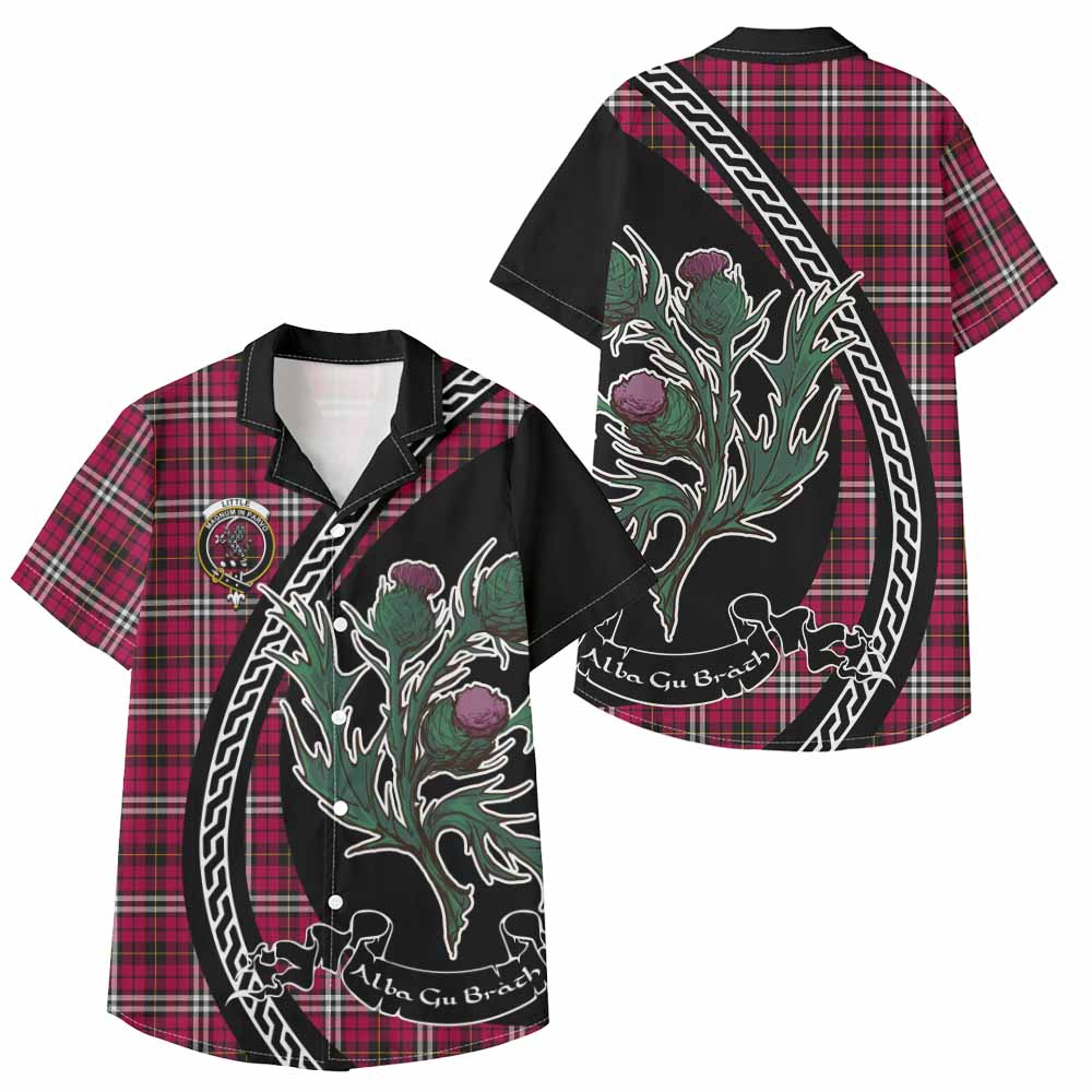 Little Family Crest Tartan Kid Hawaiian Shirt Alba Thistle Inspired - Tartan Vibes Clothing