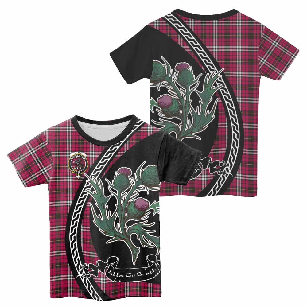 Little Family Crest Tartan Kid T-shirt Alba Thistle Inspired - Tartan Vibes Clothing