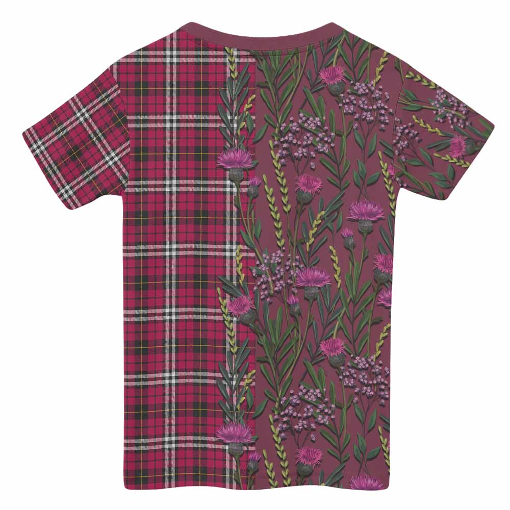 Little Family Crest Tartan Kid T-shirt Scottish Thistle Flower Pattern Half Style - Tartan Vibes Clothing
