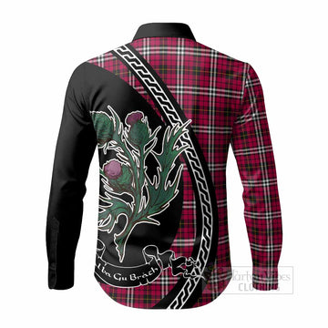 Little Family Crest Tartan Long Sleeve Button Shirts Alba Thistle Inspired