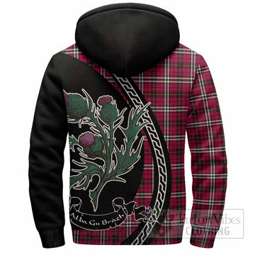 Little Family Crest Tartan Sherpa Hoodie Alba Thistle Inspired