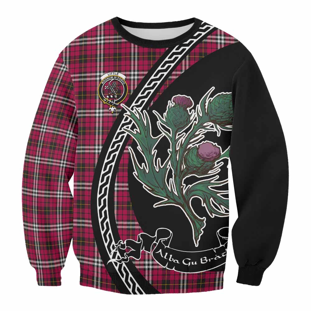 Little Family Crest Tartan Sweatshirt Alba Thistle Inspired - Tartan Vibes Clothing