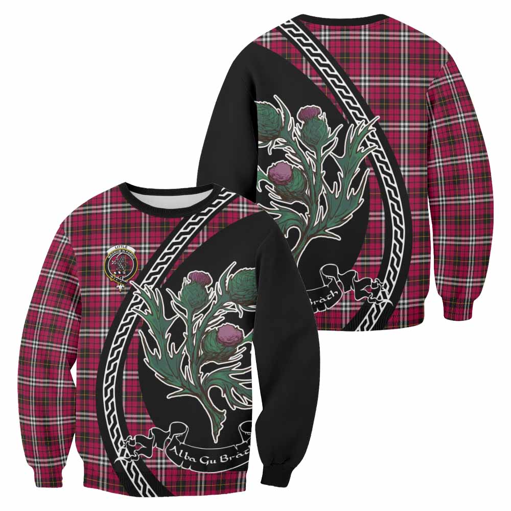 Little Family Crest Tartan Sweatshirt Alba Thistle Inspired - Tartan Vibes Clothing