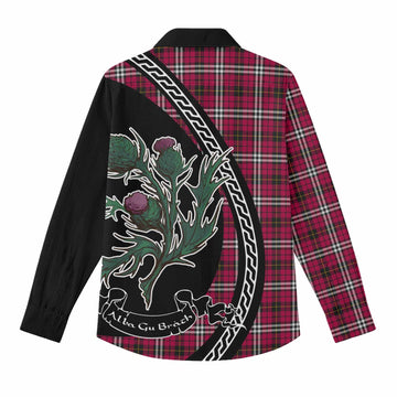 Little Family Crest Tartan Women Casual Shirt Alba Thistle Inspired - Tartan Vibes Clothing
