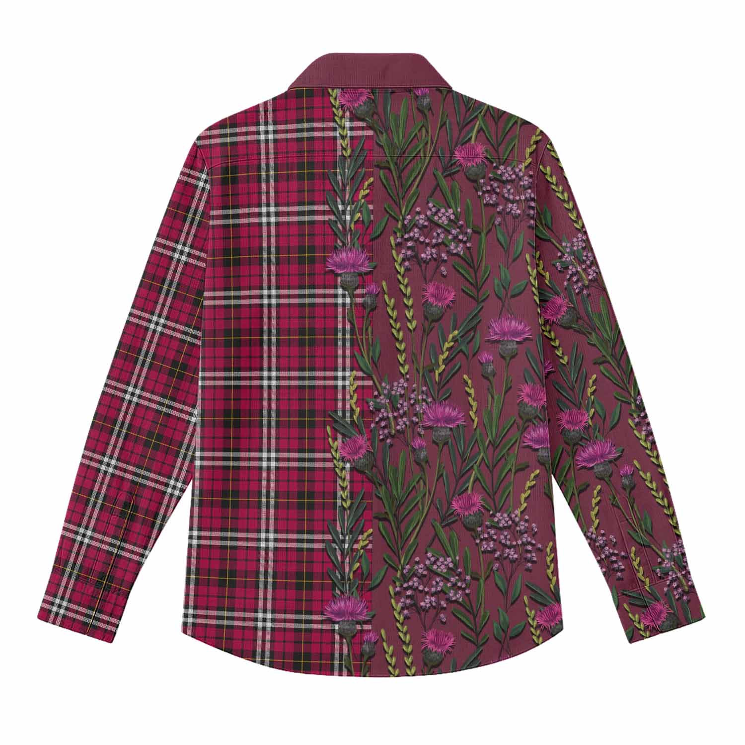 Little Family Crest Tartan Women Casual Shirt Scottish Thistle Flower Pattern Half Style - Tartan Vibes Clothing