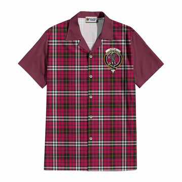 Little Tartan Accent Cotton Hawaiian Shirt with Family Crest