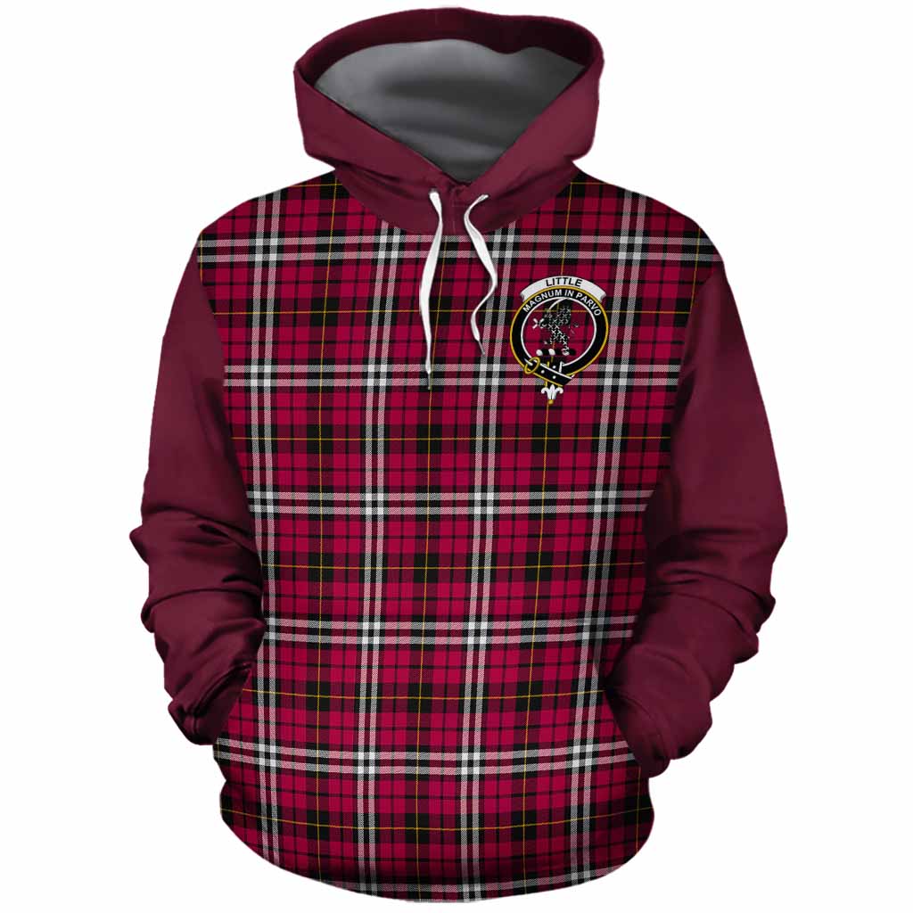 Little Tartan Accent Cotton Hoodie with Family Crest