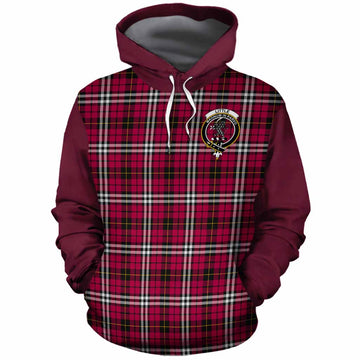 Little Tartan Accent Cotton Hoodie with Family Crest