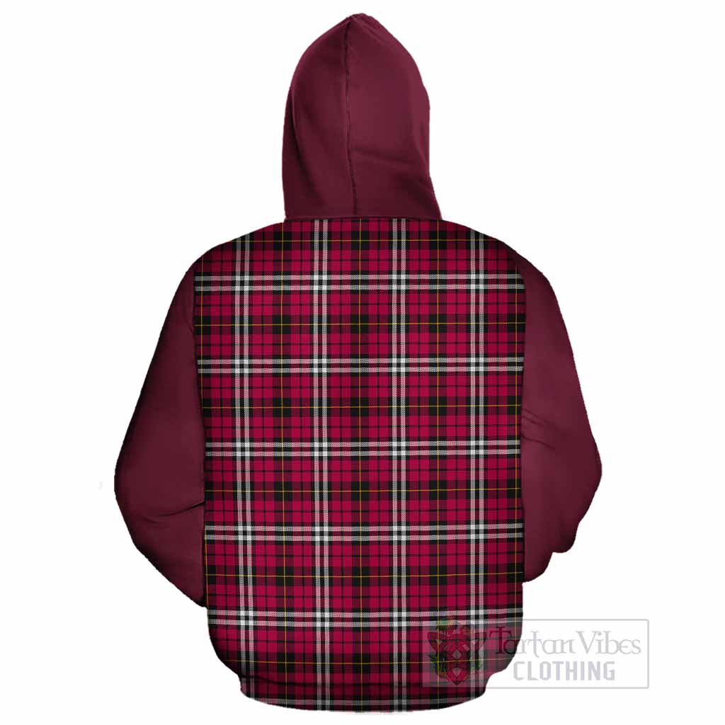 Little Tartan Accent Cotton Hoodie with Family Crest