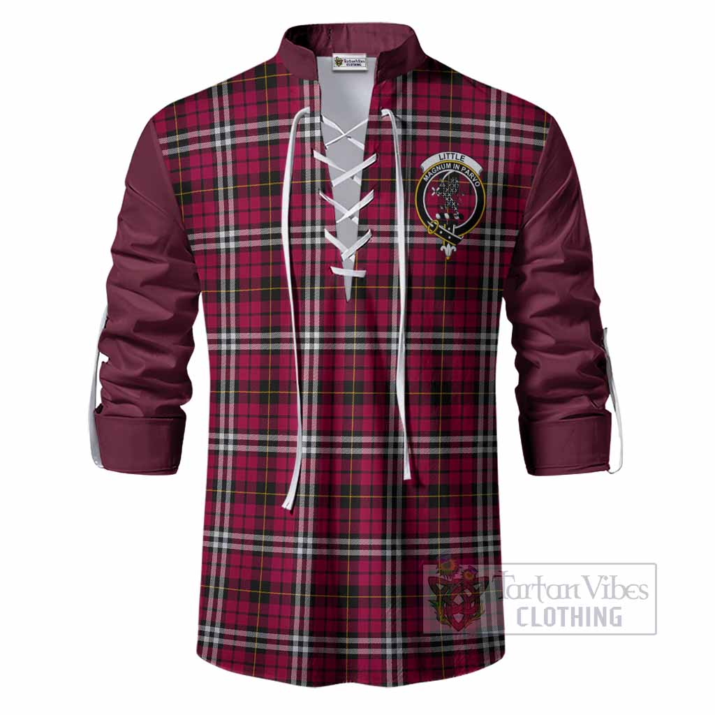 Little Tartan Accent Ghillie Shirt with Family Crest
