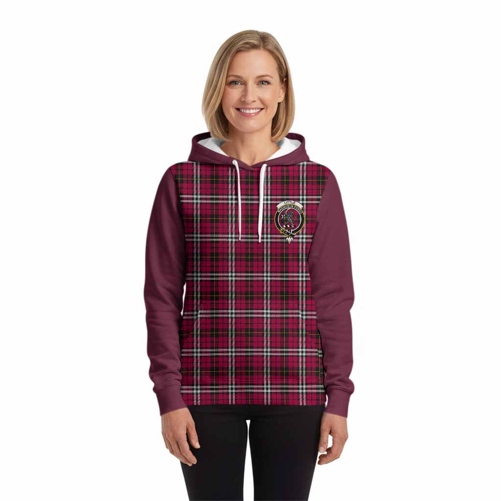 Little Tartan Accent Hoodie with Family Crest