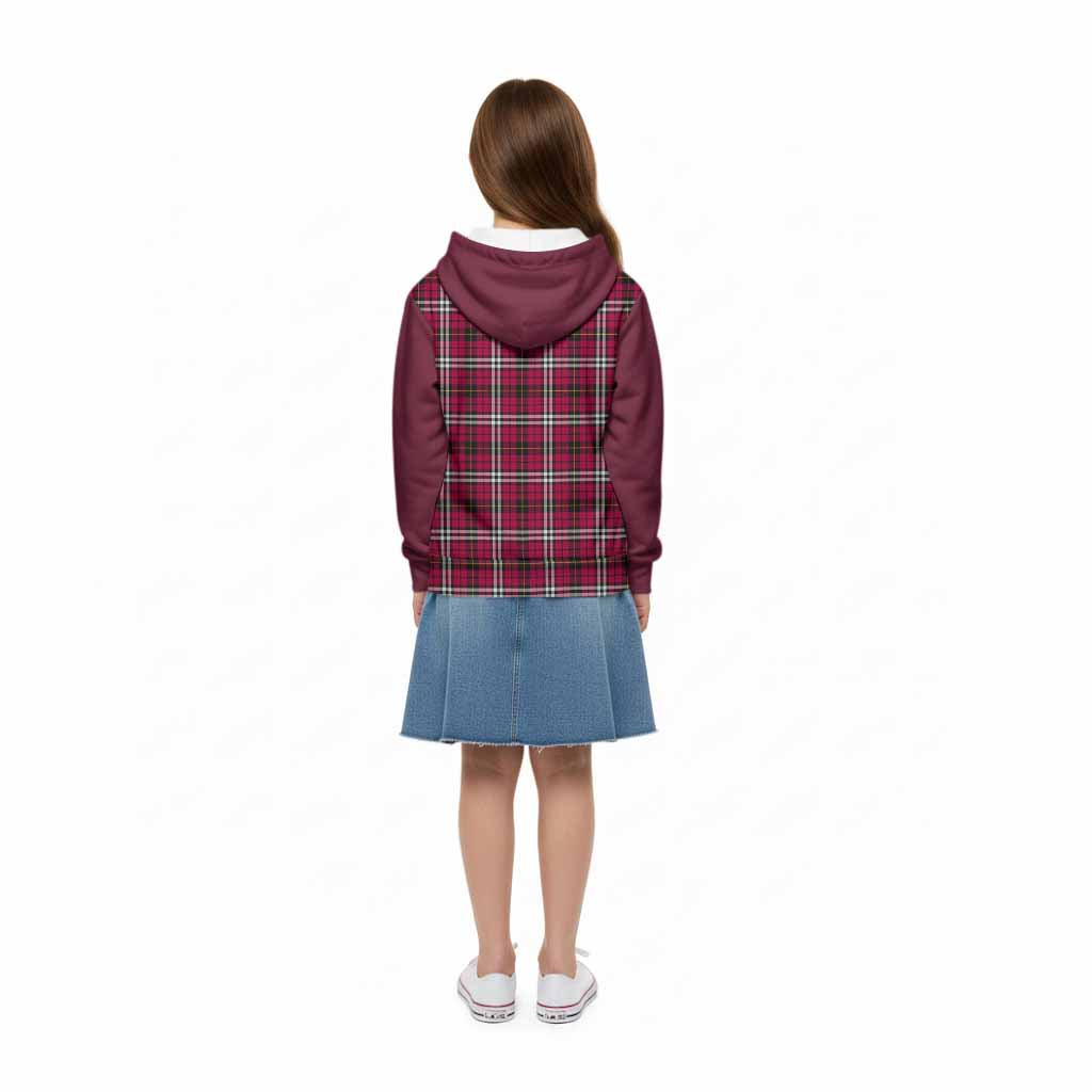 Little Tartan Accent Kid Hoodie with Family Crest