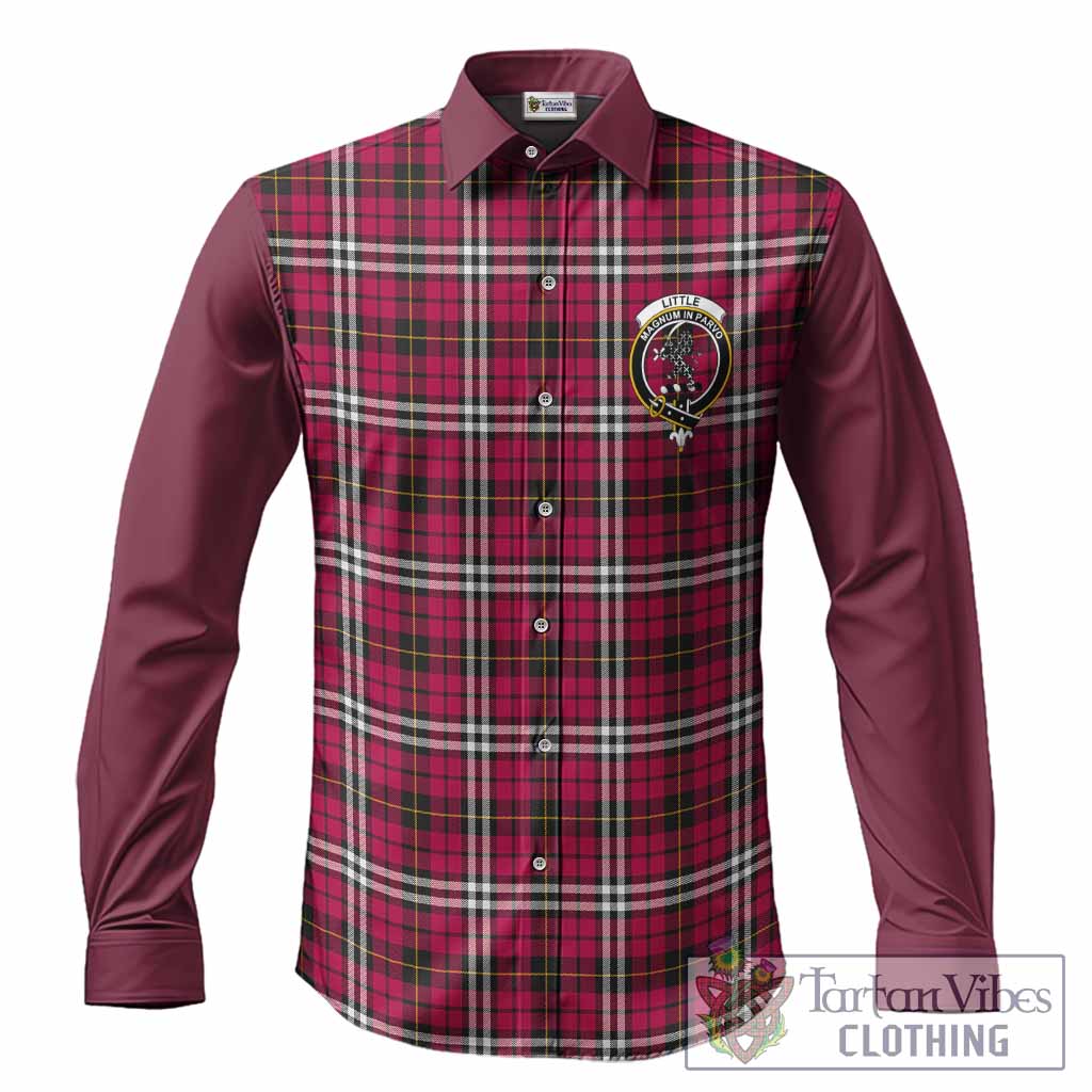 Little Tartan Accent Long Sleeve Button Shirts with Family Crest