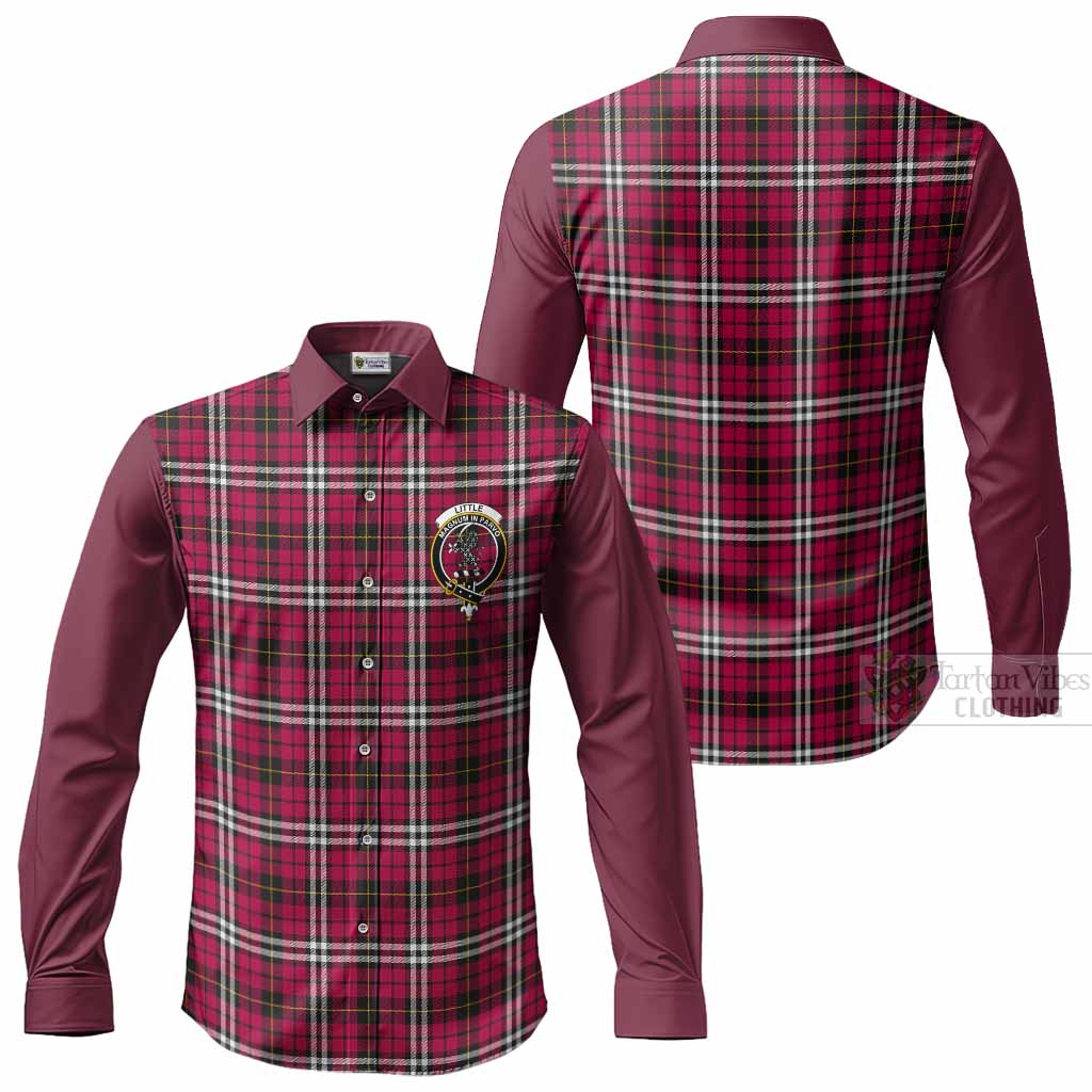 Little Tartan Accent Long Sleeve Button Shirts with Family Crest