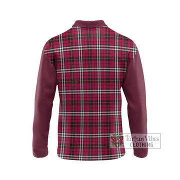 Little Tartan Accent Long Sleeve Polo Shirt with Family Crest