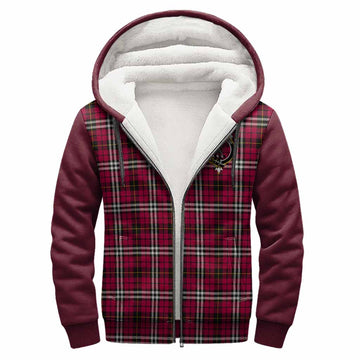 Little Tartan Accent Sherpa Hoodie with Family Crest