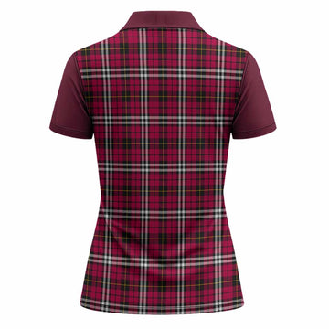 Little Tartan Accent Women Polo Shirt with Family Crest