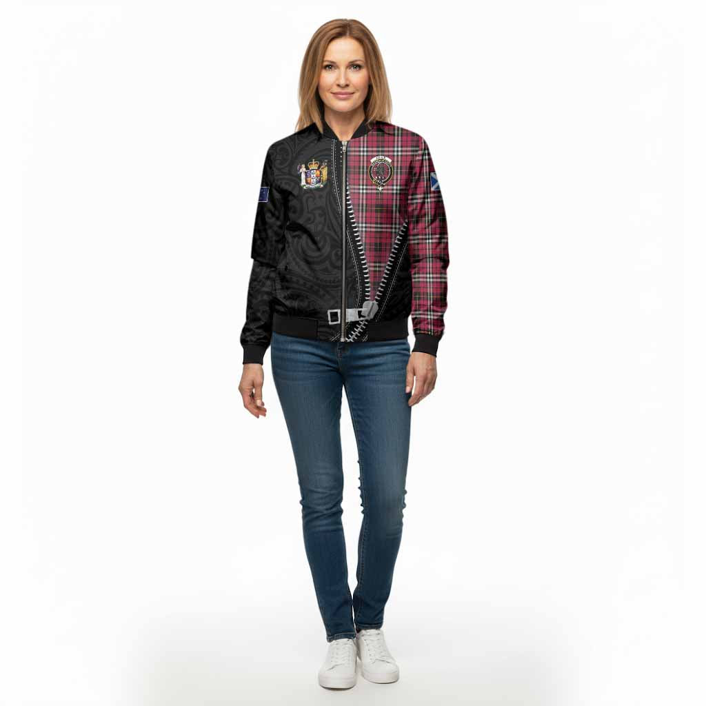 Little Tartan Bomber Jacket New Zealand Pattern Unique Zipper Stylized