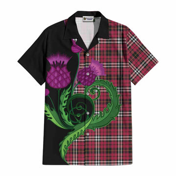 Little Tartan Cotton Hawaiian Shirt Traditional Scottish Thistle