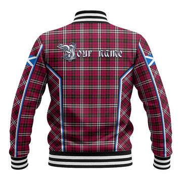 Little Tartan Crest Baseball Jacket Scotland Coat of Arm Flag Style
