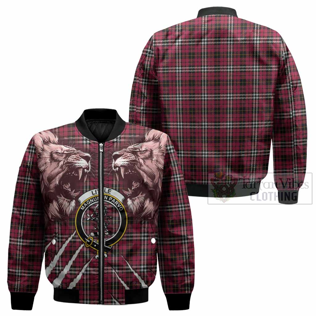 Little Tartan Crest Bomber Jacket Ferocious Lion Style