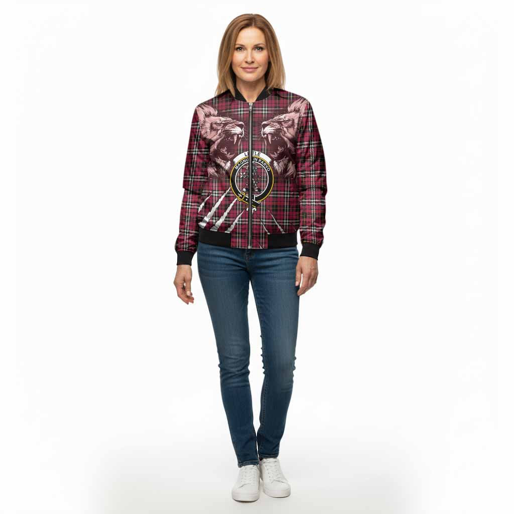 Little Tartan Crest Bomber Jacket Ferocious Lion Style