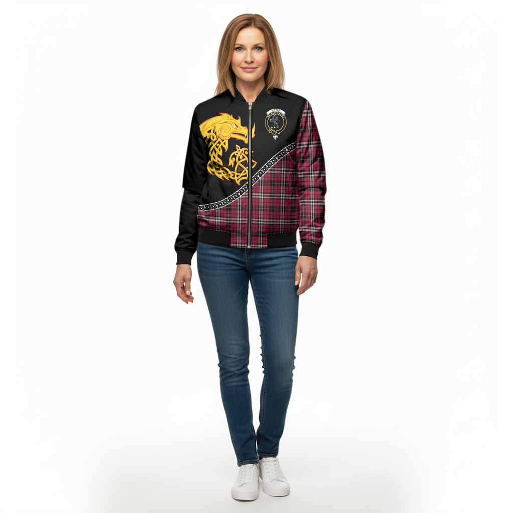 Little Tartan Crest Bomber Jacket Legendary Dragon Knot Half Style