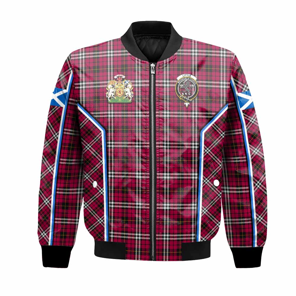 Little Tartan Crest Bomber Jacket Scotland Coat of Arm Flag Style - Tartan Vibes Clothing