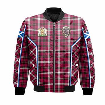 Little Tartan Crest Bomber Jacket Scotland Coat of Arm Flag Style