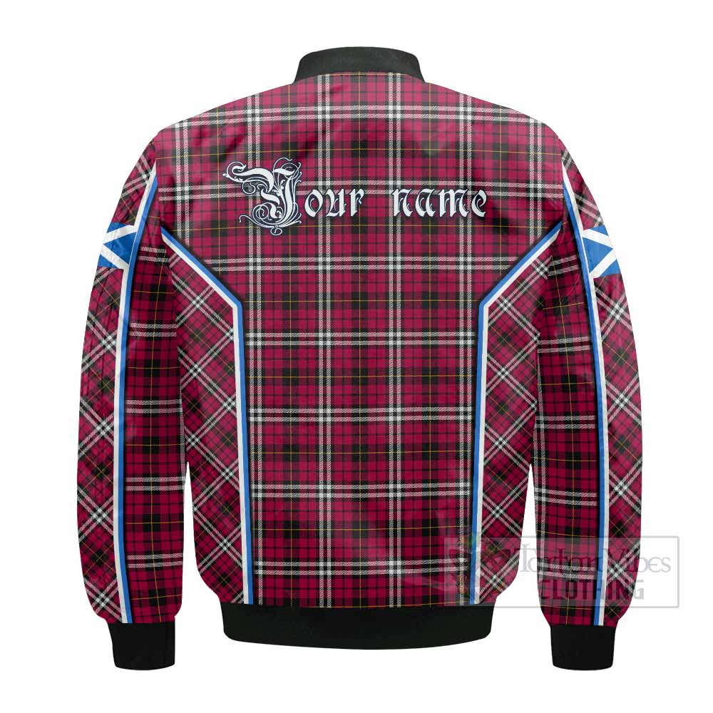 Little Tartan Crest Bomber Jacket Scotland Coat of Arm Flag Style - Tartan Vibes Clothing