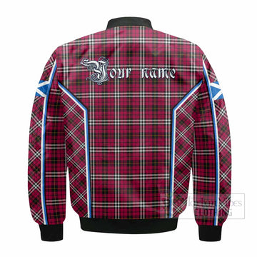 Little Tartan Crest Bomber Jacket Scotland Coat of Arm Flag Style