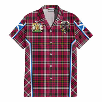 Little Tartan Crest Cotton Hawaiian Shirt Scotland Coat of Arm Flag Style - Tartan Vibes Clothing