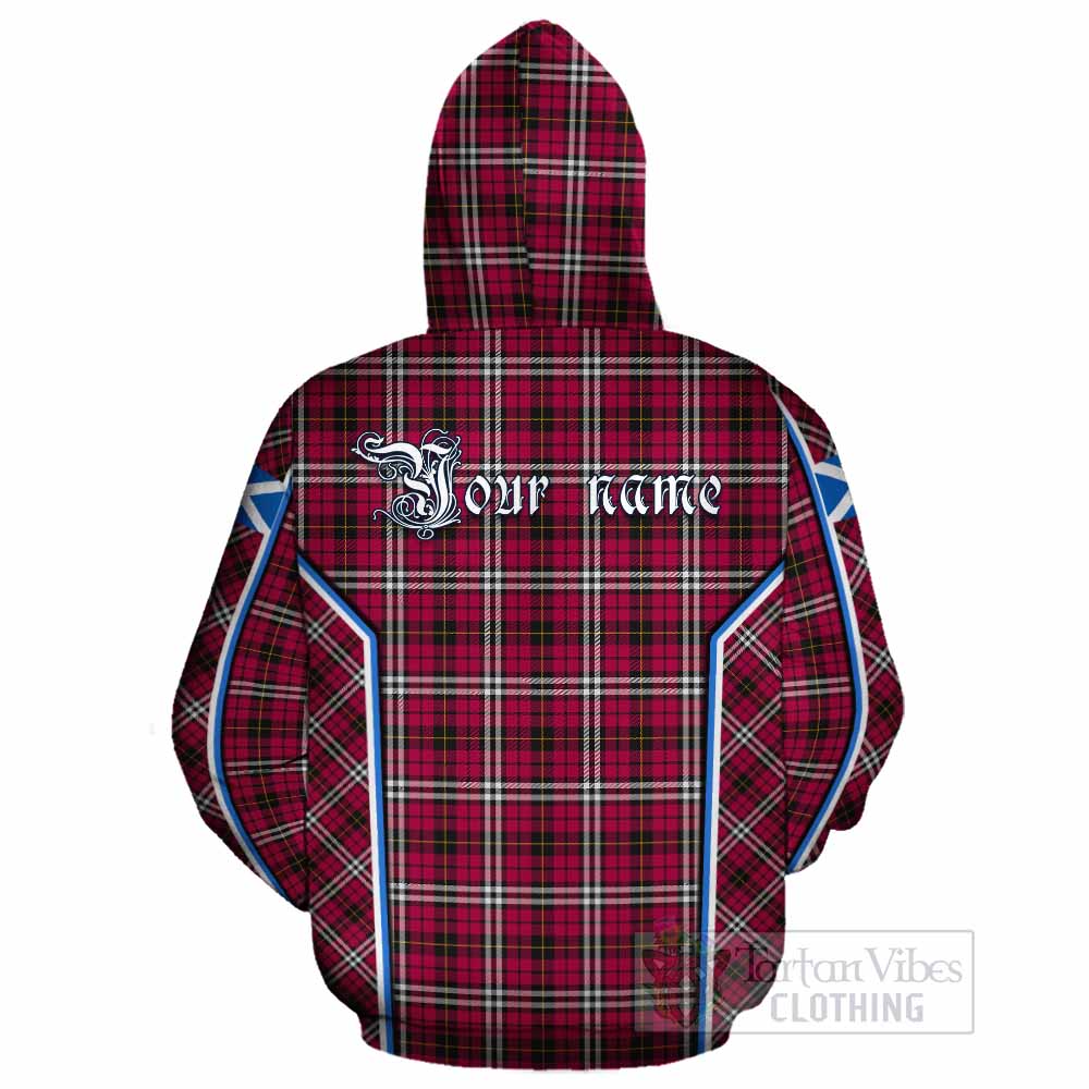Little Tartan Crest Cotton Hoodie Scotland Coat of Arm Flag Style - Tartan Vibes Clothing