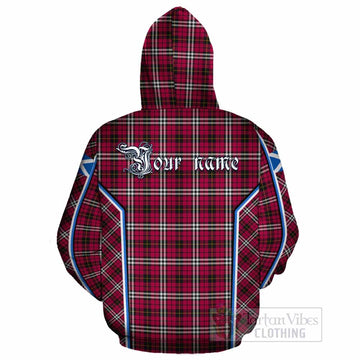 Little Tartan Crest Cotton Hoodie Scotland Coat of Arm Flag Style